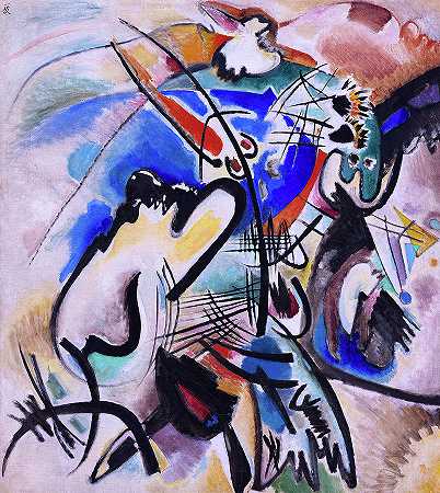1924年的作文`Composition, 1924 by Wassily Kandinsky