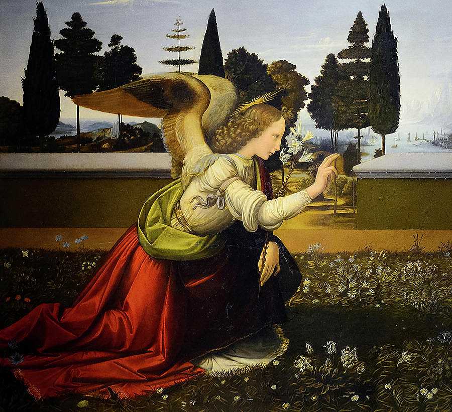 天使加布里埃尔，预告`The Annunciation, Angel Gabriel by Leonardo Da Vinci