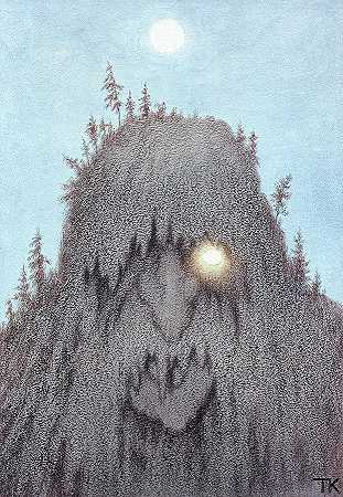 森林巨魔，童话故事`Forest Troll, Fairytale by Theodor Kittelsen