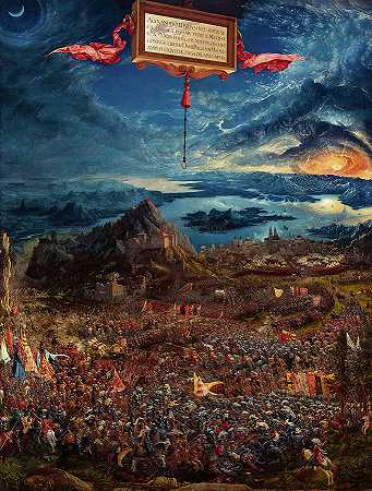伊索斯战役，亚历山大大帝的胜利`The Battle of Issus, The Victory of Alexander the Great by Albrecht Altdorfer