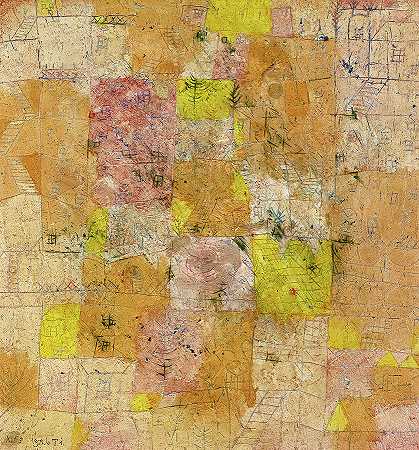 郊区田园诗`Suburban Idyll by Paul Klee