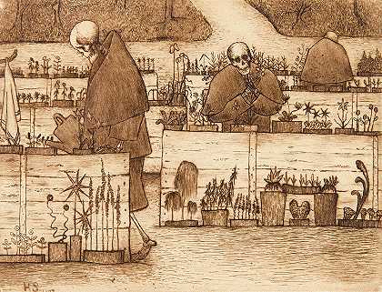 死亡花园，1897年`The Garden of Death, 1897 by Hugo Simberg