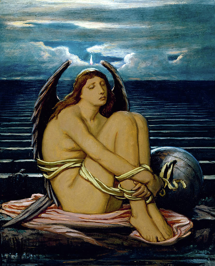 灵魂被奴役，1891年`Soul in Bondage, 1891 by Elihu Vedder