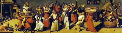 狂欢节和四旬斋之间的战争，1600-1620年`Battle between Carnival and Lent, 1600-1620 by Jheronimus Bosch
