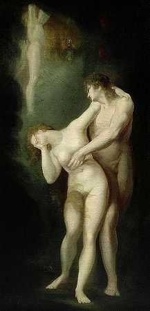 把亚当和夏娃赶出天堂`The Dismission of Adam and Eve from Paradise by Henry Fuseli