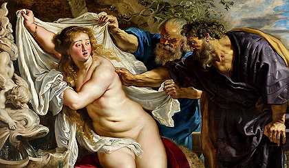 苏珊娜和长老，1609年`Susanna and the Elders, 1609 by Pedro Pablo Rubens
