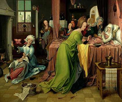 1520年圣母的诞生`The Birth of the Virgin, 1520 by Jan de Beer