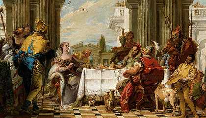 克利奥帕特拉宴会`Banquet of Cleopatra by Giovanni Battista Tiepolo