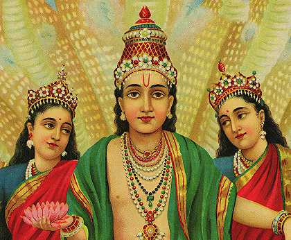 纳加斯国王塞沙`Sesha, King of Nagas by Ravi Varma