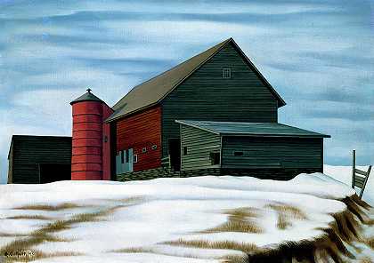 里克斯谷仓，伍德斯托克，1940年`The Ricks Barn, Woodstock, 1940 by George Ault