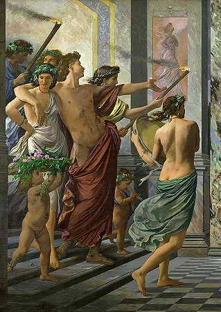 阿尔西比亚德斯，柏拉图的研讨会`Alcibiades, Plato\’s Symposium by Anselm Feuerbach