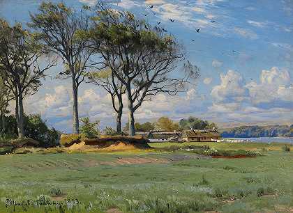 春景`Spring Landscape (1893) by Peder Mørk Mønsted