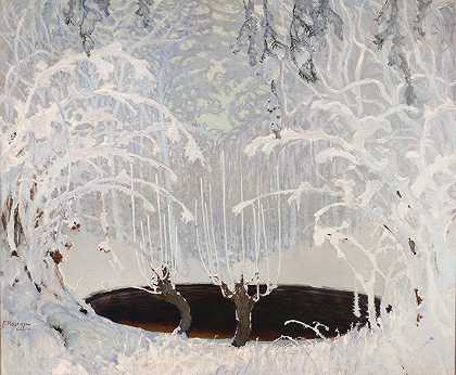 冬天的故事`Winter Tale (1904) by Ferdynand Ruszczyc