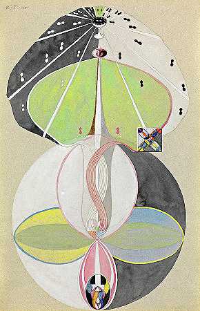 知识之树，1915年`Tree of Knowledge, 1915 by Hilma af Klint
