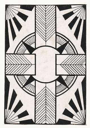 用圆圈和十字架装饰`Ornament met cirkel en kruis (1905) by Samuel Jessurun de Mesquita