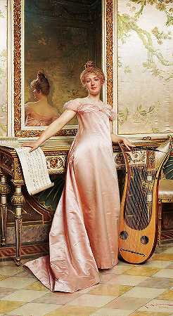 她的音乐课`Her music lesson by Frederic Soulacroix