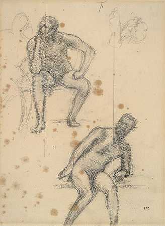 图形研究表`Sheet of Figure Studies by Pierre Puvis de Chavannes