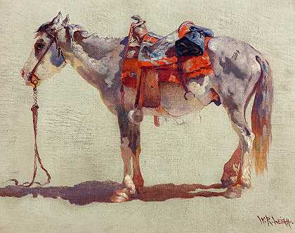 鼠灰色纳瓦霍小马，亚利桑那州凯姆斯峡谷，1915年`Mouse Gray Navajo Pony, Keams Canyon, Arizona, 1915 by William Robinson Leigh