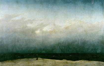 《海边的和尚》，1810年`The Monk by the Sea, 1810 by Caspar David Friedrich