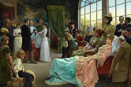 大约1892年的洗礼`The Baptism, circa 1892 by Julius LeBlanc Stewart