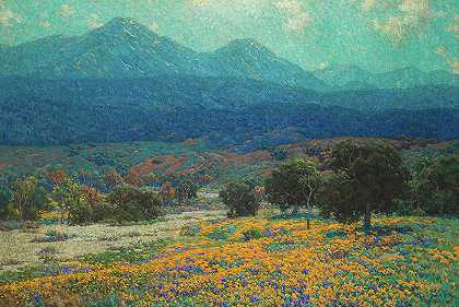 加州罂粟田，1926年`California Poppy Field, 1926 by Granville Redmond
