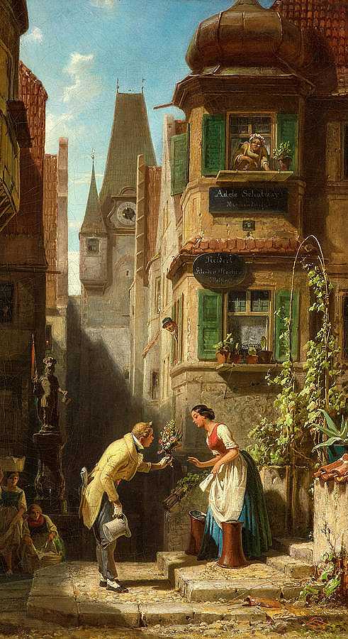 《永远的新郎》，1860年`The Everlasting Bridegroom, 1860 by Carl Spitzweg
