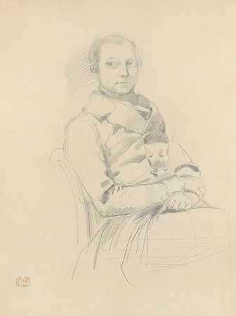 为查尔斯·德·莫尔内伯爵学习`Study for Count Charles de Mornay (1837) by Eugène Delacroix