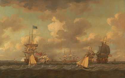 英国船只在微风中抛锚`English Ships Coming to Anchor in a Fresh Breeze by Dominic Serres