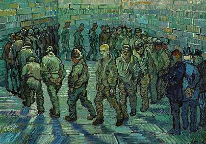 监狱庭院`Prison Courtyard by Vincent van Gogh