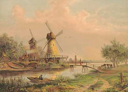 荷兰的夏天`Summer in Holland (1892) by Joseph Hoover