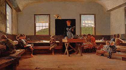 乡村学校，1871年`The Country School, 1871 by Winslow Homer