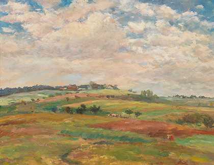 夏日阳光下的草原景观`Follower Pasture Landscape In The Summer Light by Antonín Slavíček