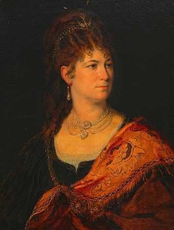 夏洛特·沃尔特，女演员`Charlotte Wolter, Schauspielerin (1873) by Hans Canon