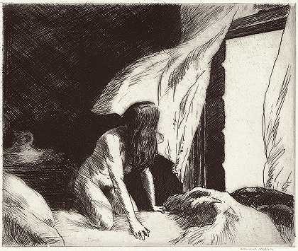 晚风，1921年`Evening Wind, 1921 by Edward Hopper
