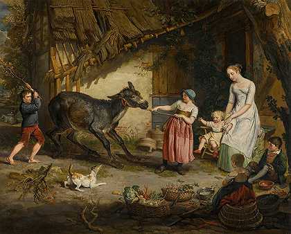 固执的驴子`The Obstinate Donkey (1811) by James Ward