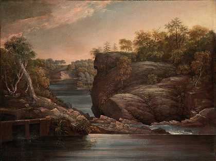 诺里奇瀑布（或诺里奇的扬特人瀑布）`Norwich Falls (or The Falls of the Yantic at Norwich) (1806) by John Trumbull