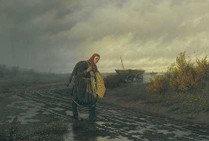 暴风雨的道路`The Stormy Road by Leonid Ivanovich Solomatkin