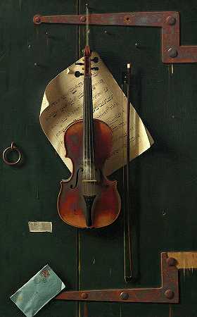 老小提琴，1886年`The Old Violin, 1886 by William Michael Harnett