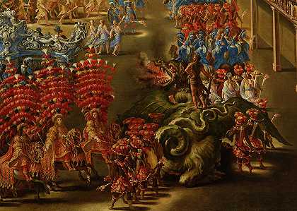 1656年，在巴贝里尼宫为克里斯蒂娜举行的庆祝活动`Celebrations for Christina at Palazzo Barberini, Carnival, 1656 by Filippo Gagliardi and Filippo Lauri