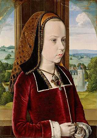 奥地利的玛格丽特`Margaret of Austria (ca. 1490) by Jean Hey