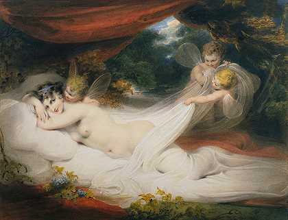 仙女与丘比特`Nymph and Cupids (Probably 1793) by Richard Westall