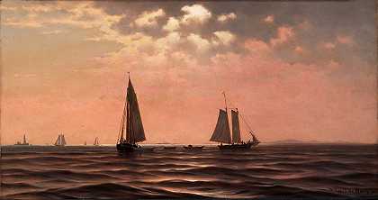 下午在缅因州海岸的中美合作所湾`Afternoon on Saco Bay, Coast of Maine (1874) by William Frederick De Haas