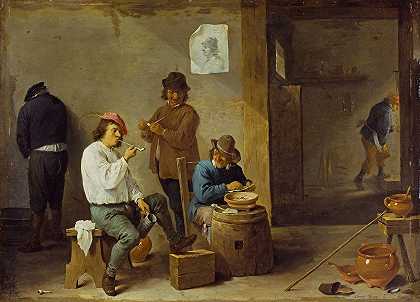 吸烟者`The Smokers (1644) by David Teniers The Younger