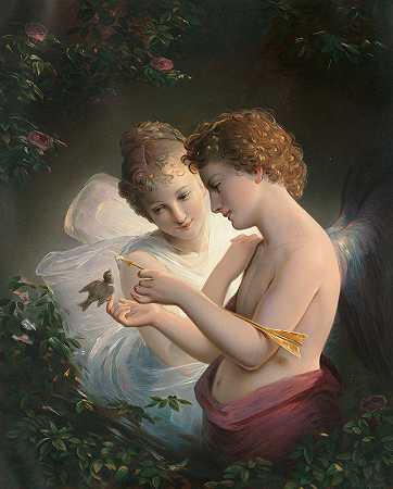 丘比特与普赛克`Cupid and Psyche (1887) by Louis Prang