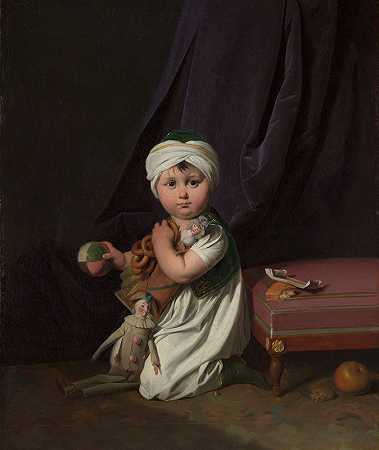 男孩的肖像`Portrait of a Boy (ca. 1805) by Louis Léopold Boilly