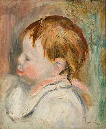 婴儿%s头部（子头部，左侧轮廓）`Babys Head (Tête denfant, profil à gauche) (c. 1895) by Pierre-Auguste Renoir