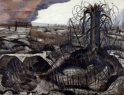 电线，1918年`Wire, 1918 by Paul Nash