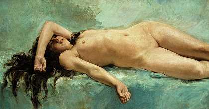 女性裸体研究，1888年`Study of Female Nude, 1888 by Mariano Fortuny y Madrazo