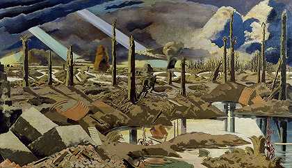 梅宁路，1919年`The Menin Road, 1919 by Paul Nash