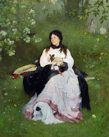 春天的童话`A spring fairy tale (1872) by Gabriel von Max